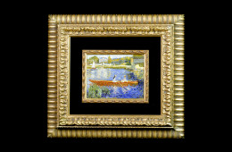 Giannocchero’s Mosaic : Dame in barca Monet 22×16Mosaico Maestro Giannocchero : Dame in barca Monet 22×16